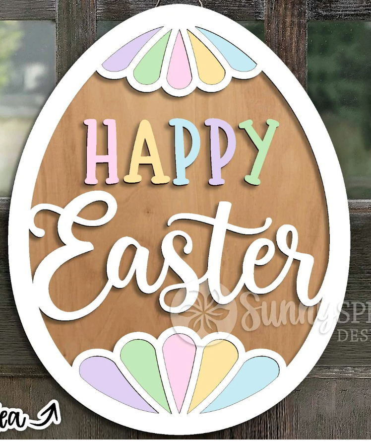 Happy Easter Egg 3D Door Hanger!