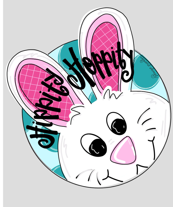 Hippy Hoppity Easter round door hanger!