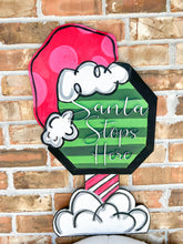 Load image into Gallery viewer, Santa Stops Here Yard Sign
