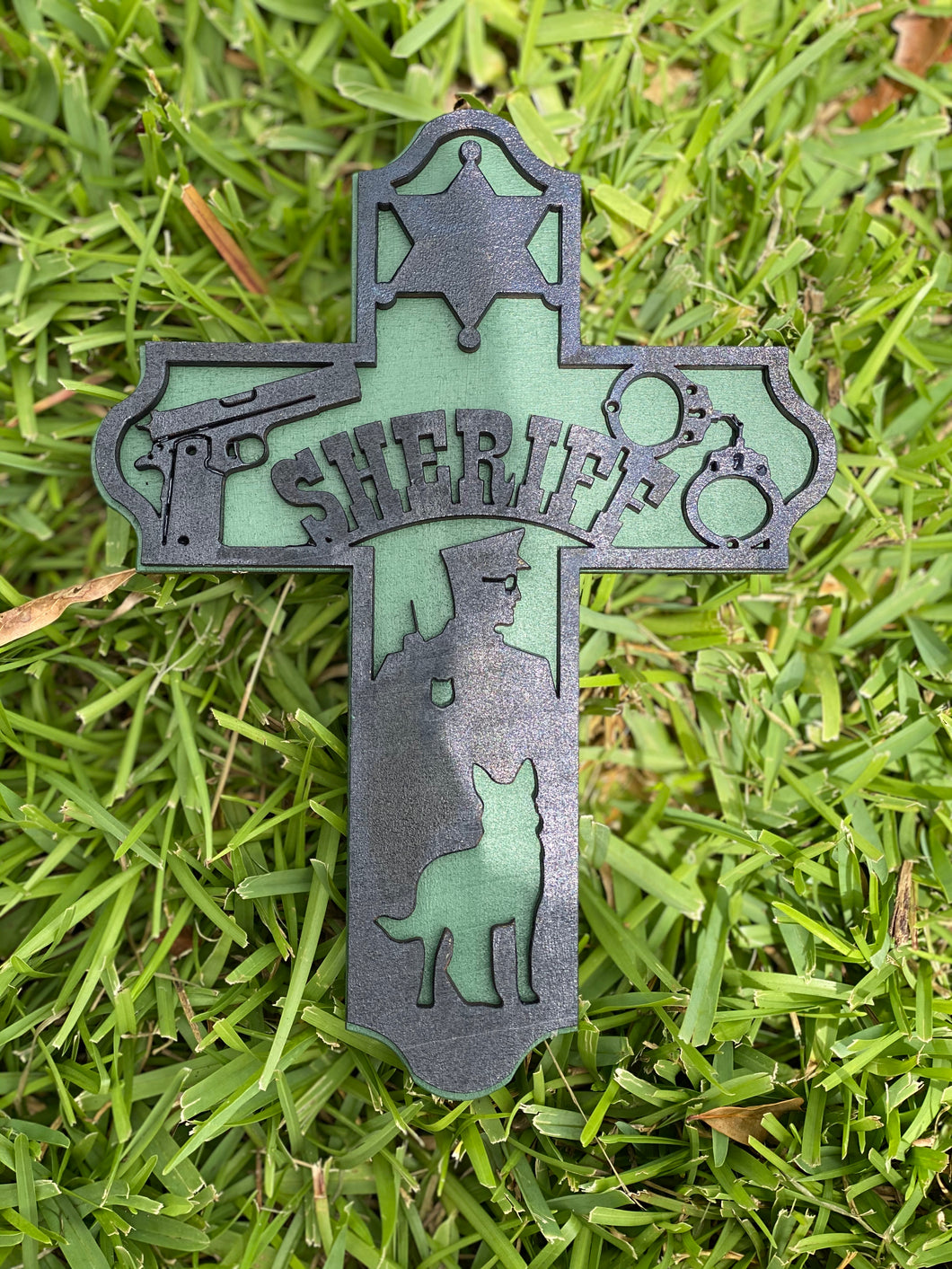 Sheriff 3D Wooden Cross