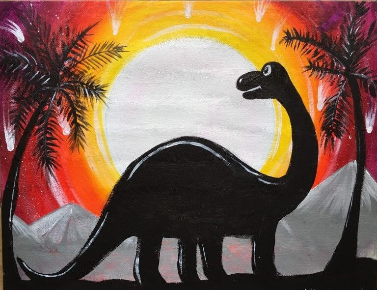 Dino Silhouette on Canvas